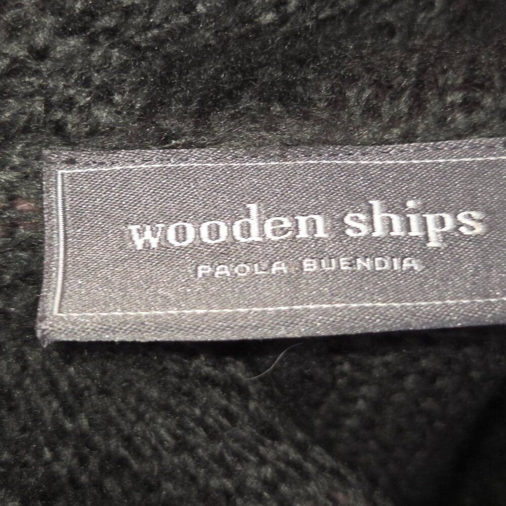 Anthropologie Wooden Ships Paola Buendia Cowl Neck Poncho Sweater Black Size S/M - Picture 7 of 8